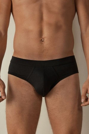 Intimissimi Supima® Bavlnene Slipy Panske Čierne | SK SO2671