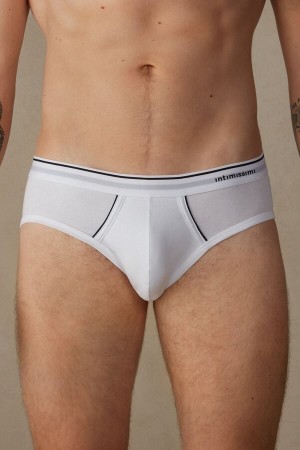 Intimissimi Supima Bavlnene with Visible Elastic Slipy Panske Biele Modre | SK EX2680