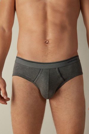 Intimissimi Supima Bavlnene with Visible Elastic Slipy Panske Tmavo Siva Modre | SK QZ2682