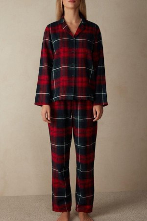Intimissimi Tartan Love Brushed Fabric Pyžamá Damske Červené | SK VD2230