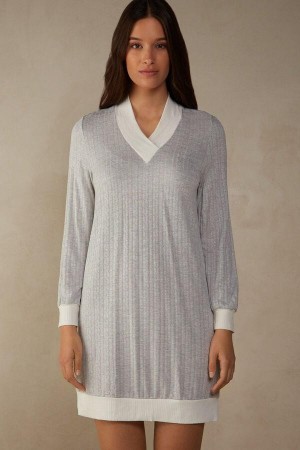 Intimissimi Timeless Heritage Night Shirt Pyžamá Damske Siva Biele | SK FM2221