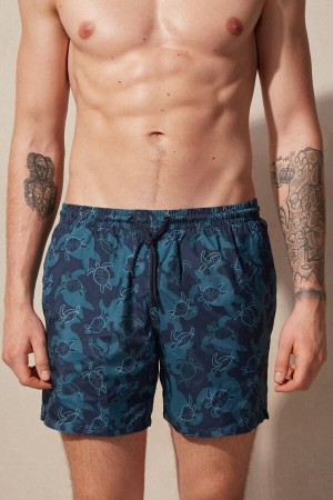 Intimissimi Turtle Print Pretekarske Plavky Panske Modre | SK YU2748