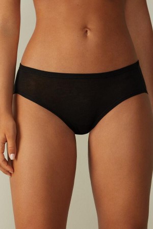 Intimissimi Ultralight Supima® Bavlnene Briefs Nohavičky Damske Čierne | SK RW2452