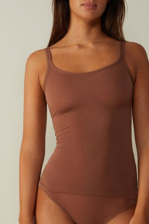 Intimissimi Ultralight Supima® Bavlnene Tielko Damske Tmavo Béžové | SK AP1698