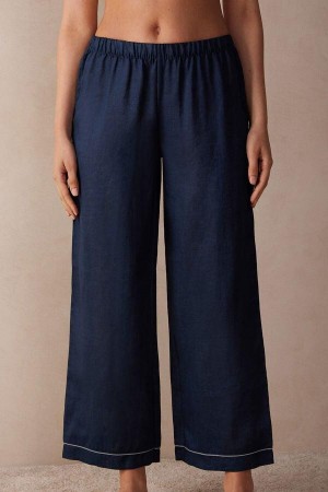 Intimissimi Yacht Night Linen Pants Pyžamá Damske Modre | SK QZ2026