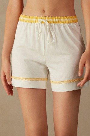 Intimissimi Yellow Submarine Shorts in Supima® Ultrafresh Bavlnene Pyžamá Damske Biele | SK FM1987