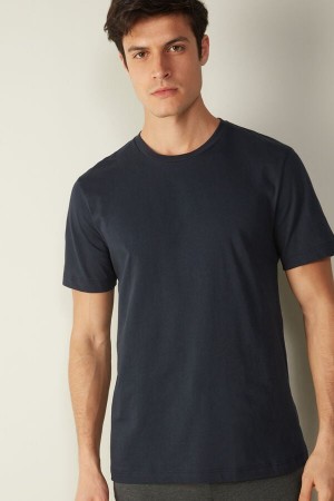 Intimissimi in Bavlnene Jersey Tricko Panske Modre | SK CE3016