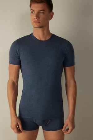 Intimissimi in Stretch Supima® Bavlnene Tricko Panske Modre | SK IS3004