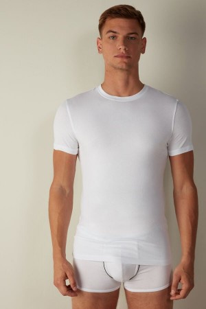 Intimissimi in Stretch Supima® Bavlnene Tricko Panske Biele | SK DN3025